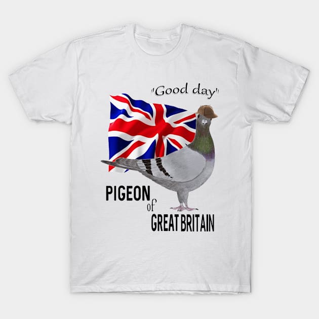 Pigeon of Great Britain Greeting T-Shirt by KC Morcom aka KCM Gems n Bling aka KCM Inspirations